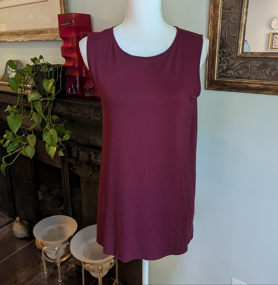 J.Jill Wearever Collection Women's Small Burgundy Red Sleeveless Tank Top 105